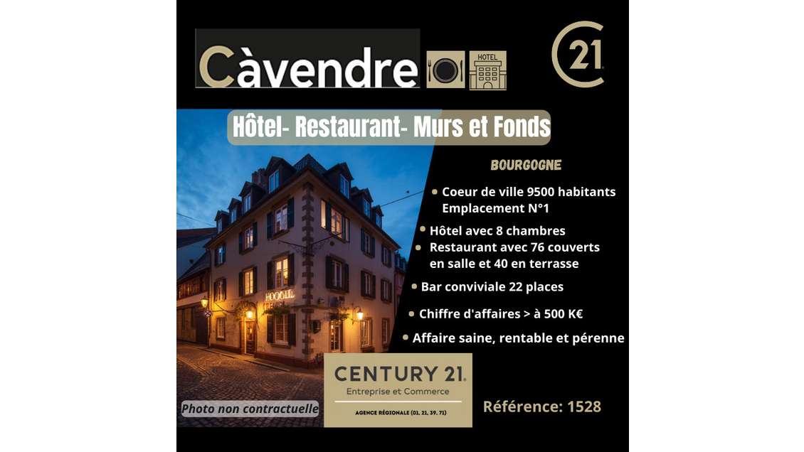 Murs et fonds bar hôtel restaurant en Bourgogne