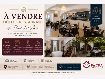 Vente hôtel 8 chmabres restaurant à Saint Baudille