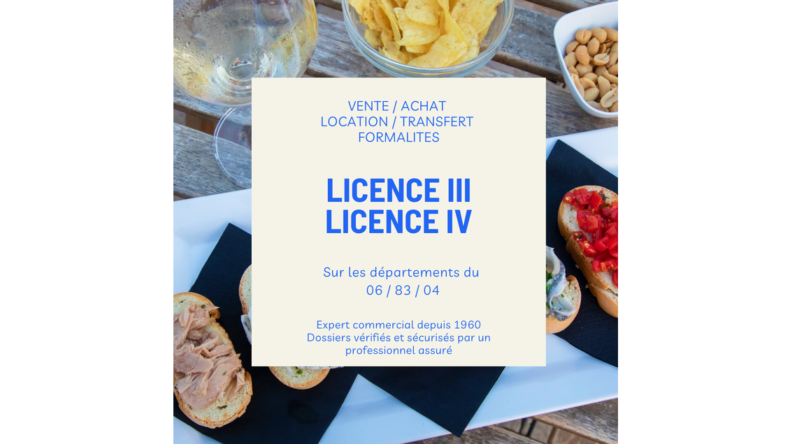 Vente licence débit de boissons à Cagnes sur Mer