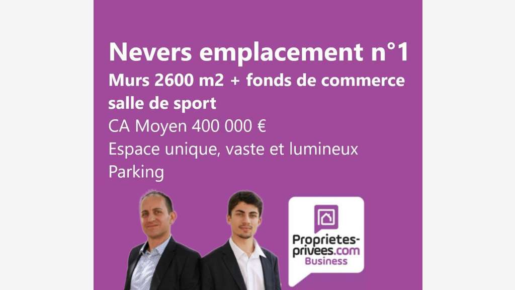 Vente murs et fonds salle de sport Nevers centre 
