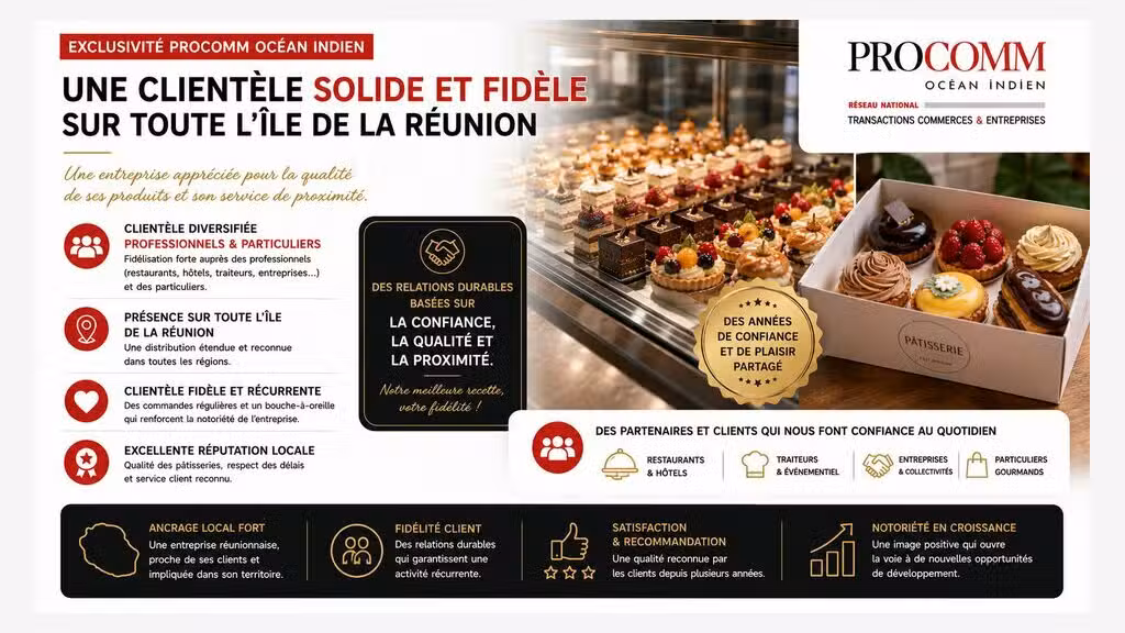 Pâtisserie 100 % des actions à vendre à Saint Paul