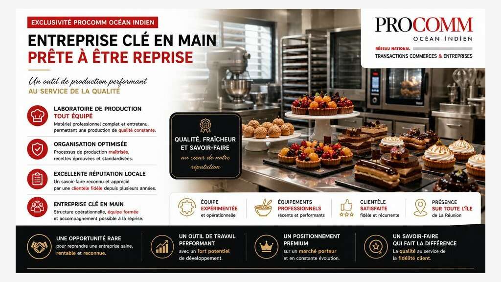 Pâtisserie 100 % des actions à vendre à Saint Paul
