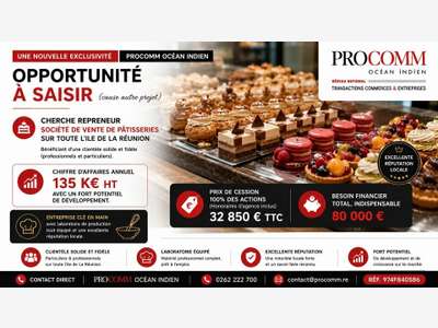 Pâtisserie 100 % des actions à vendre à Saint Paul