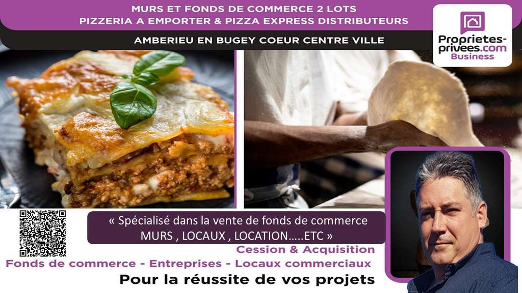 Vente murs et fonds pizzeria à emporter à Ambérieu