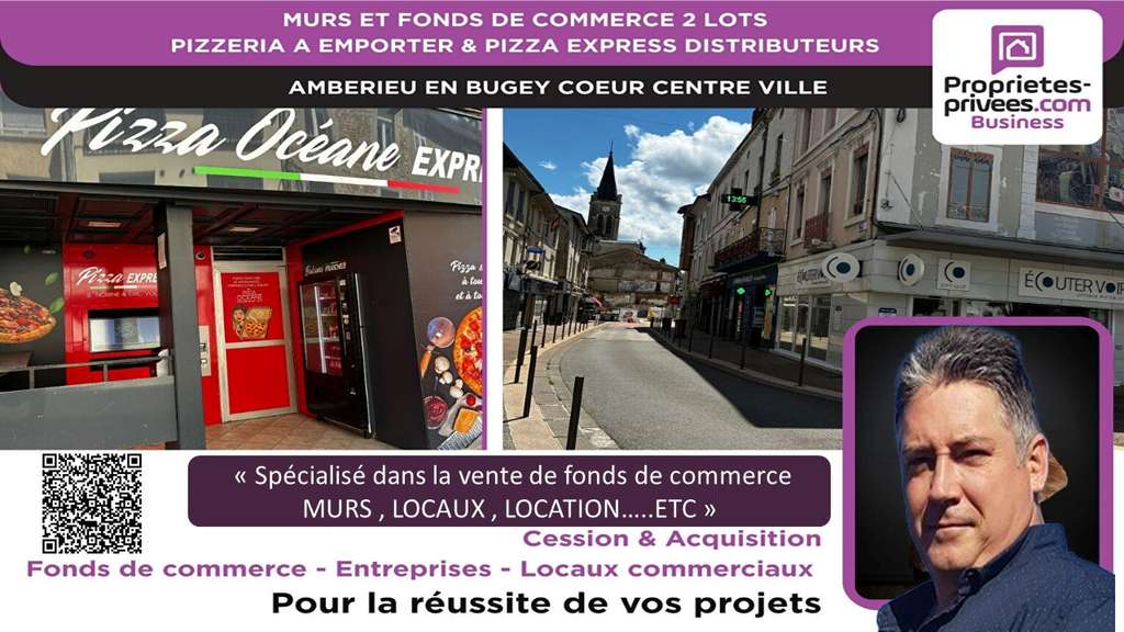 Vente murs et fonds pizzeria à emporter à Ambérieu