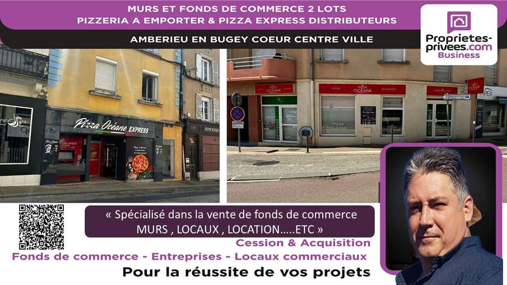 Vente murs et fonds pizzeria à emporter à Ambérieu