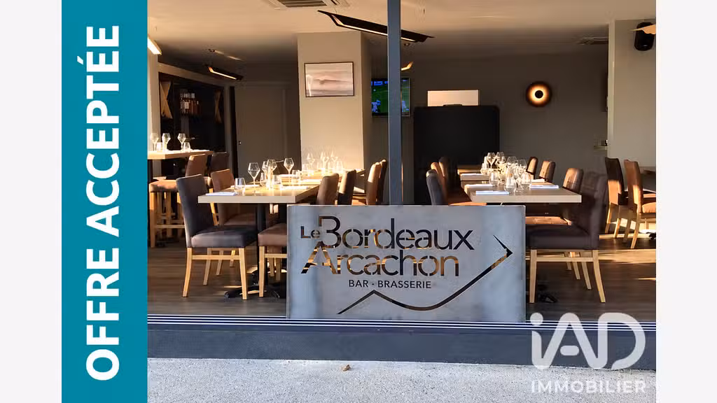 Cession bail restaurant 130m² Arcachon face gare