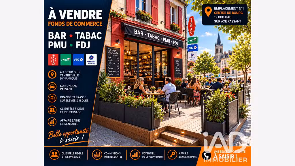Vente bar tabac PMU FDJ à Baugé-en-Anjou