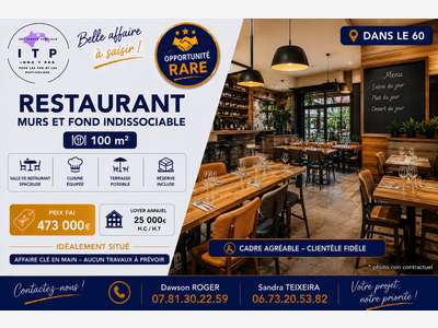 AV beau restaurant dans une jolie ville de l'Oise