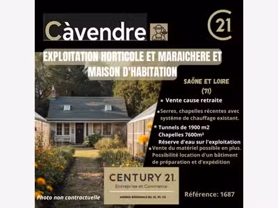 Vente exploitation horticole et maraichère dept 71