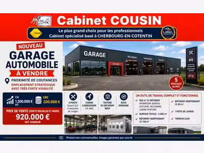 Vente garage mécanique carrosserie à Coutances