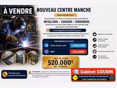 Vente serrurerie chaudronnerie en centre Manche