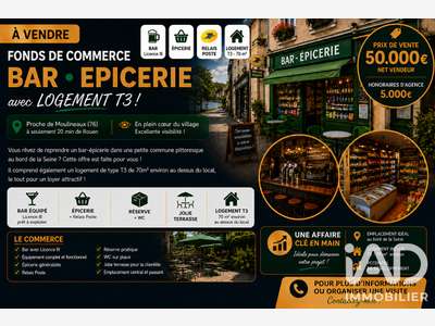Vente bar-épicerie commune au bord de la Seine 76