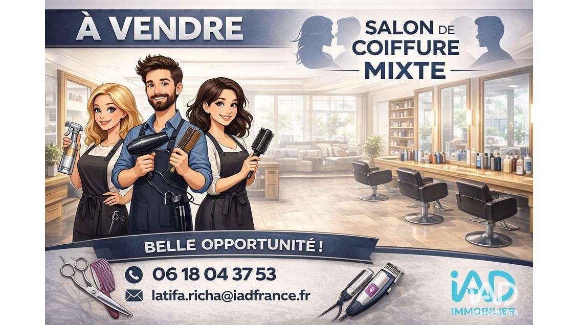 Vente salon de coiffure mixte à Voreppe