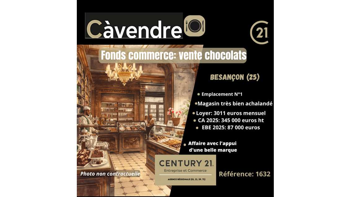 AV boutique de chocolats emplacement N°1 Besançon