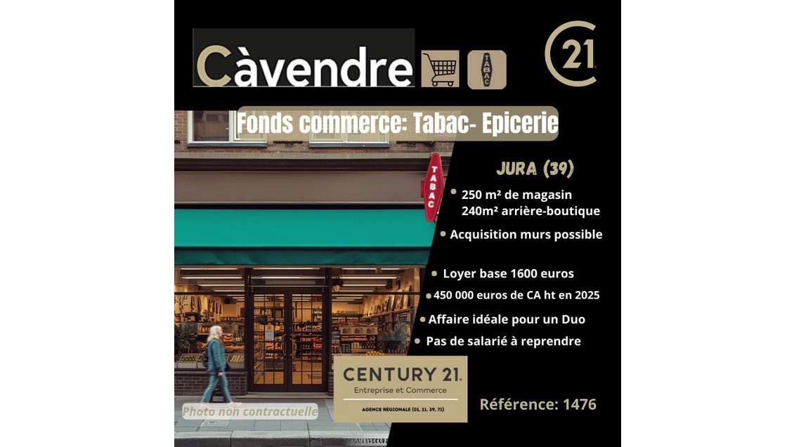 Vente supérette tabac région des lacs Jura