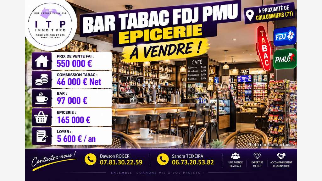 SUPERBE BAR TABAC FDJ PMU EPICERIE PROCHE DE