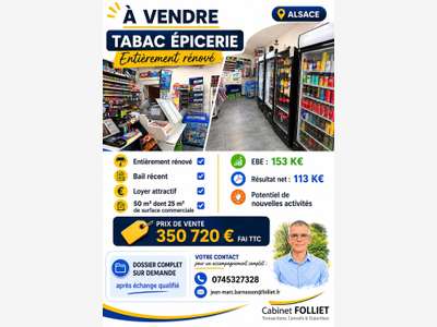 FDC tabac FDJ épicerie rénové à vendre Strasbourg