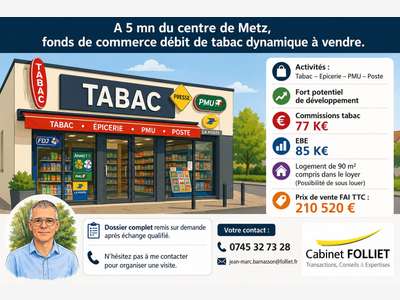 Débit de tabac avec fort dynamisme à vendre à Metz