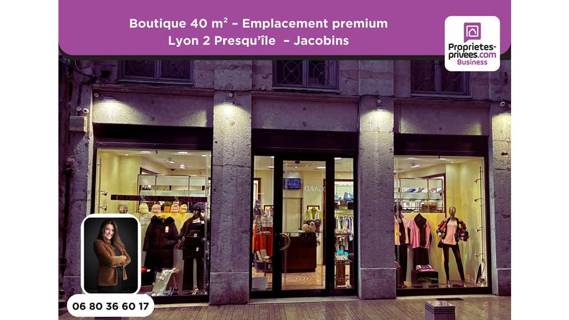 Boutique prêt à porter 40m² à Lyon 2 presqu'île