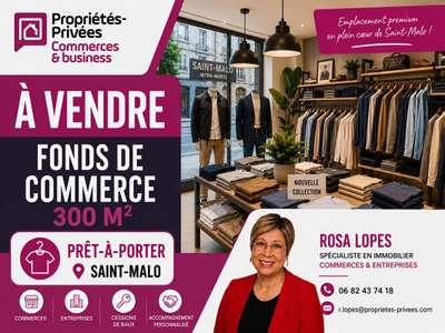 Vente FDC prêt à porter 300m² à Saint Malo 35400