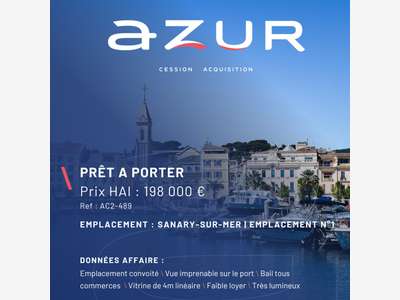 VENTE Boutique en emplacement n°1 à Sanary sur Mer