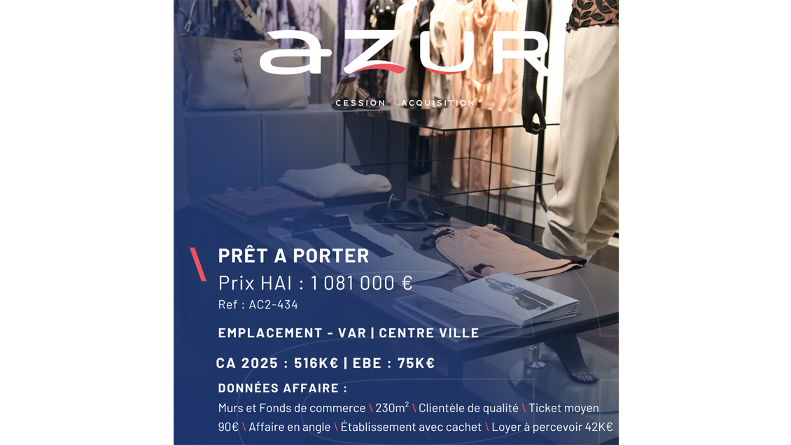 VENTE Prêt à porter murs & FDC Var