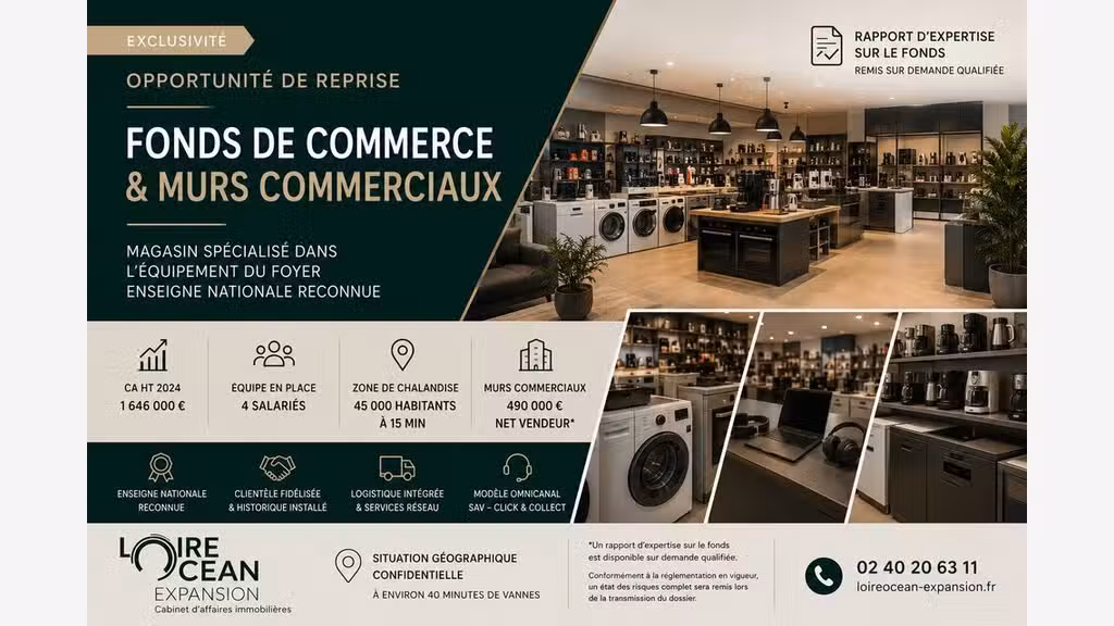 Vente belle opportunité murs et fonds 56