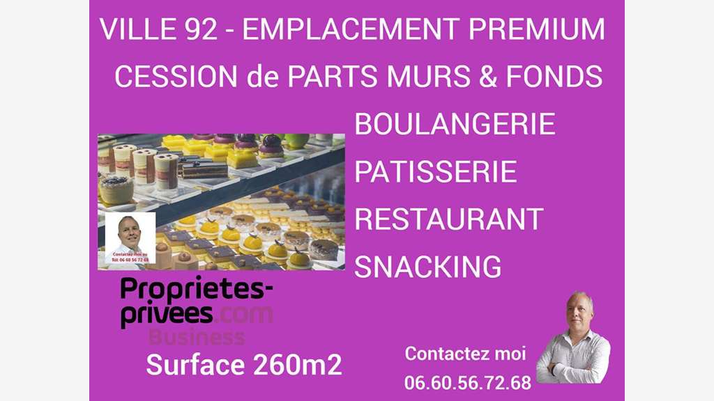 Murs & fonds boulangerie dans ville prisée du 92