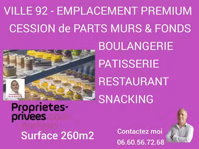 Murs & fonds boulangerie dans ville prisée du 92