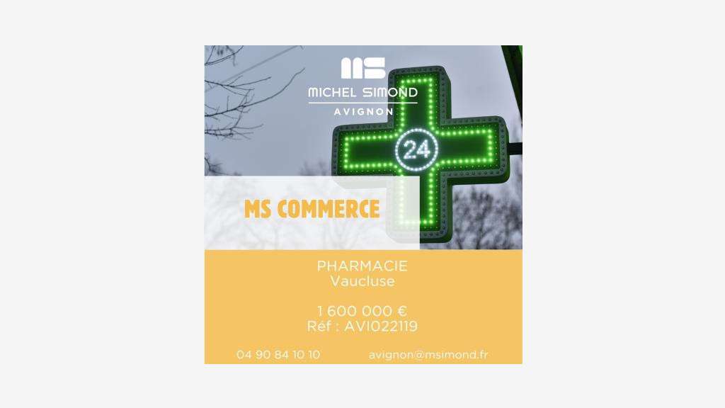 Vente pharmacie de 250m² dans le Vaucluse