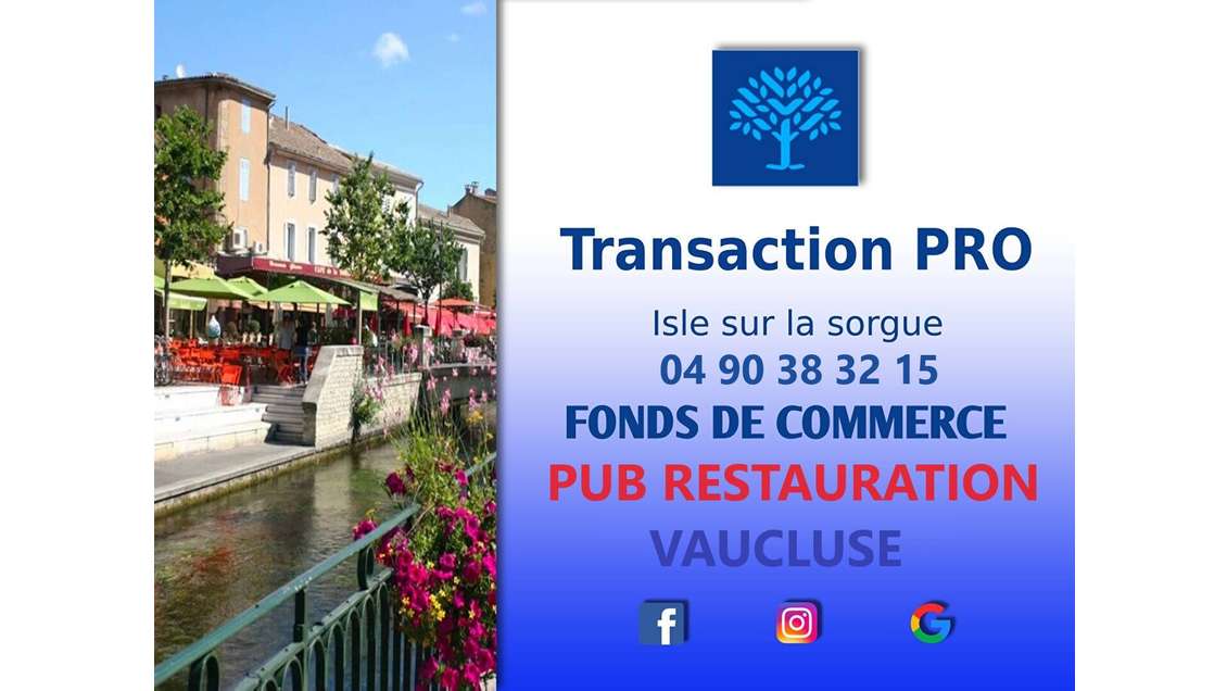 Vente pub victorien avec terrasse dans le Vaucluse