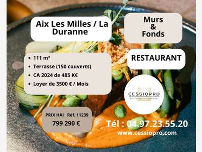 Vente murs et fonds restaurant à Aix les milles