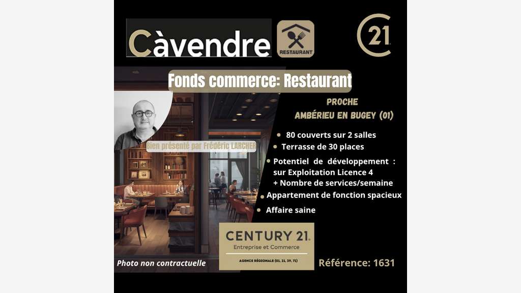 Vente restaurant proche Ambérieu en Bugey