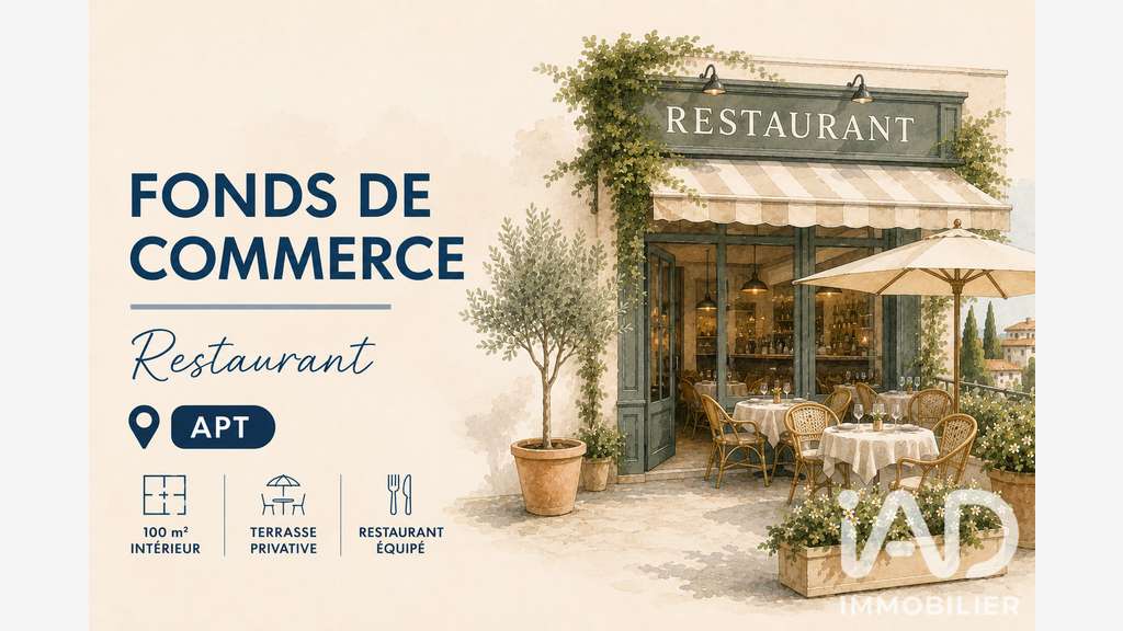 Vente restaurant rénové avec terrasse à Apt