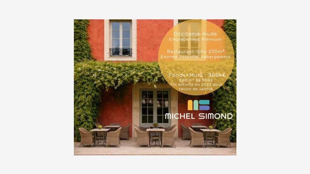 Vente restaurant fort potentiel touristique – Aude