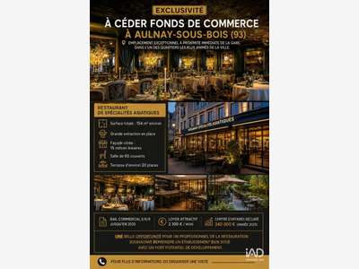 Vente restaurant à Aulnay-sous-Bois prox gare