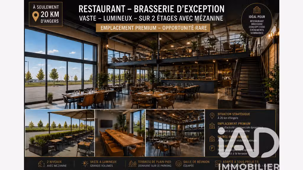 Vente restaurant brasserie à Bécon-les-Granits