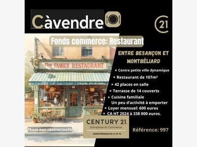 Vente restaurant cuisine familiale prox Besançon