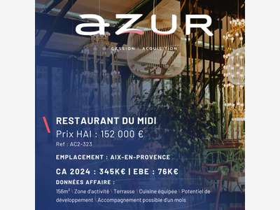 VENTE Restaurant du midi en zone d'activité