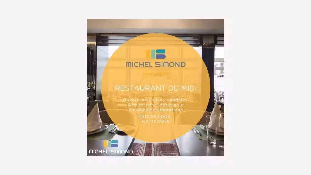 Vente restaurant en centre village Sud France