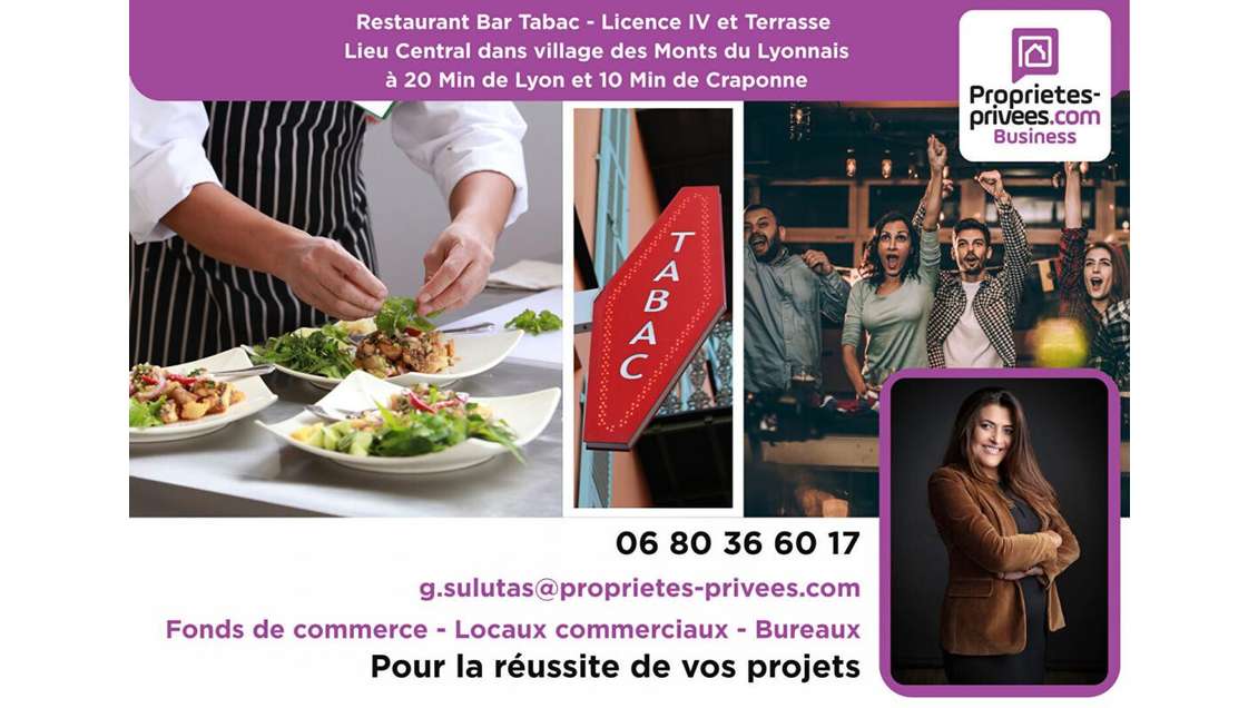 Vente restaurant bar Tabac au Monts du Lyonnais