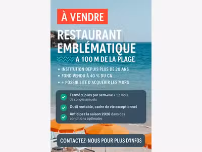 Vente FDC restaurant à Hyères prox plages