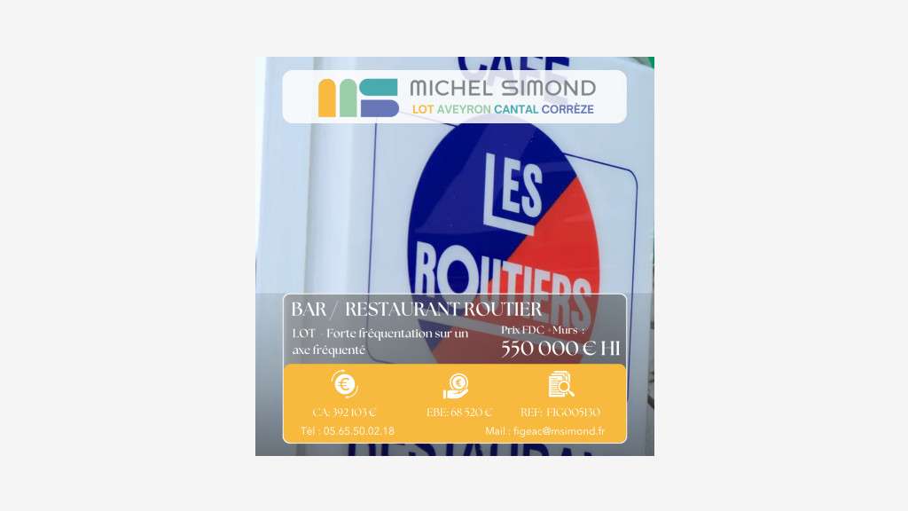 AV restaurant routier/ouvrier licence IV - Lot