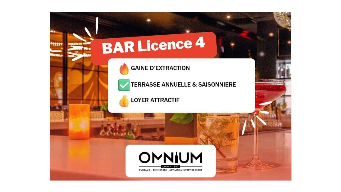 Vente brasserie licence 4 dans quartier de Lyon