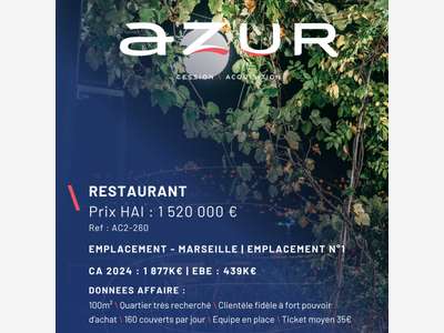 VENTE Restaurant Emplacement n°1 à Marseille