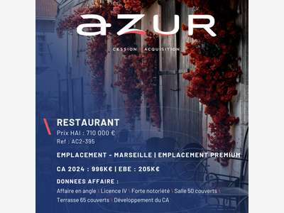 VENTE Beau restaurant dans Marseille centre