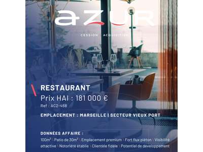 Vente Restaurant à Marseille 1er