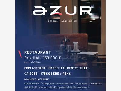 VENTE Restaurant emplacement n°1 Marseille Centre