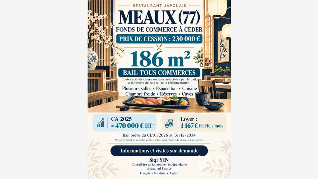Vente restaurant à Meaux Faubourg Saint-Nicolas